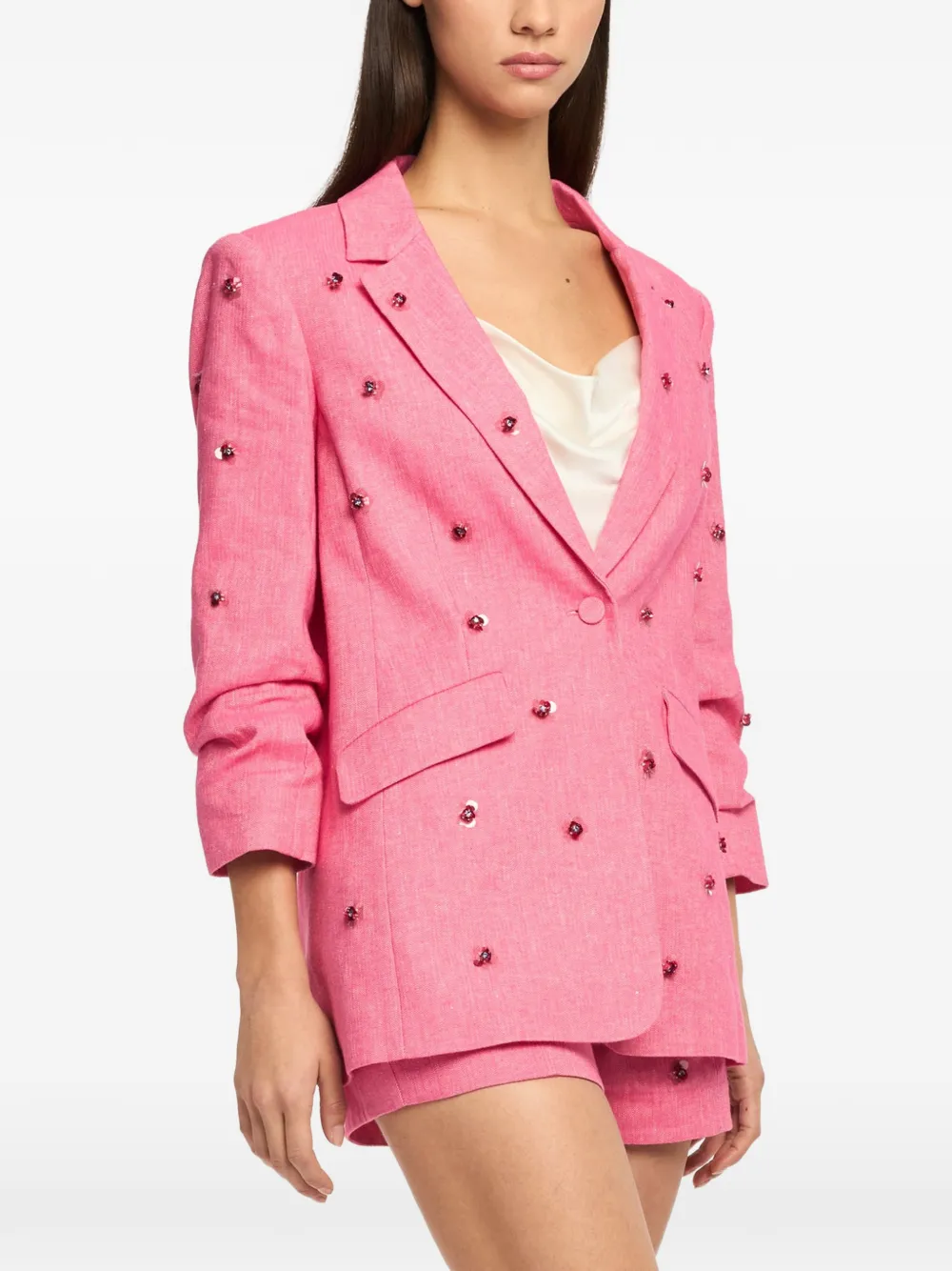 Cinq A Sept Wildflower Paillette Kylie blazer Roze