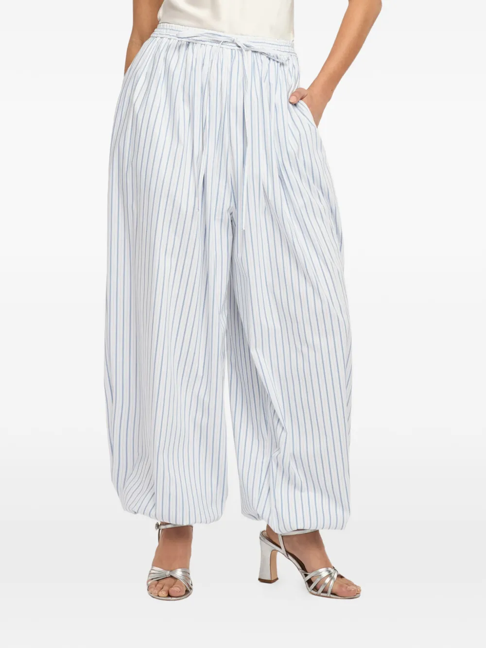 Cinq A Sept Gestreepte broek Wit