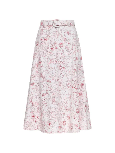 Cinq A Sept — Nala floral-print belted midi skirt