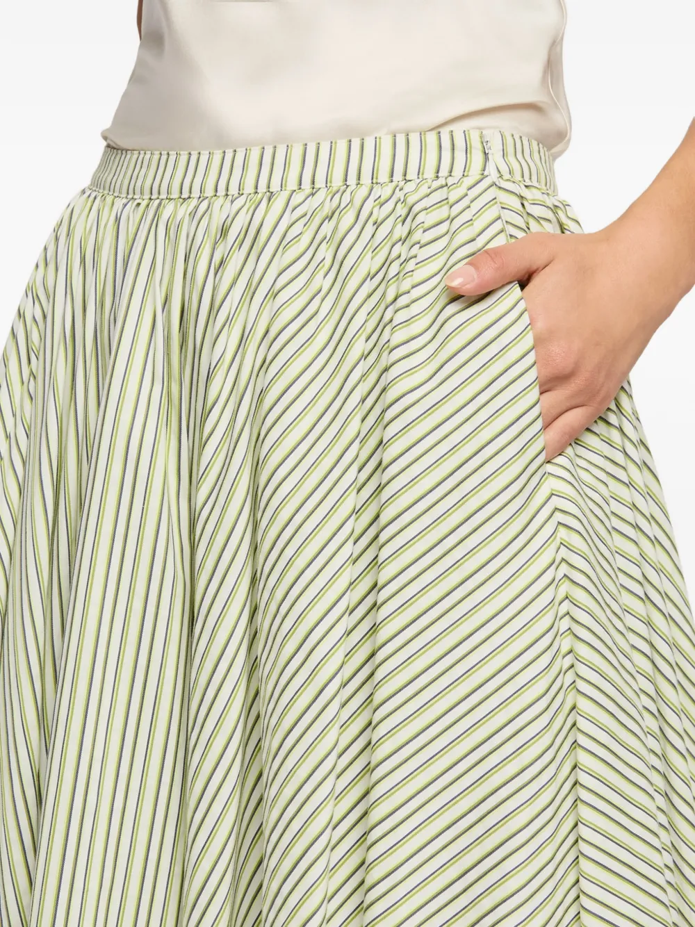 Cinq A Sept Sophie gestreepte maxi-rok Wit