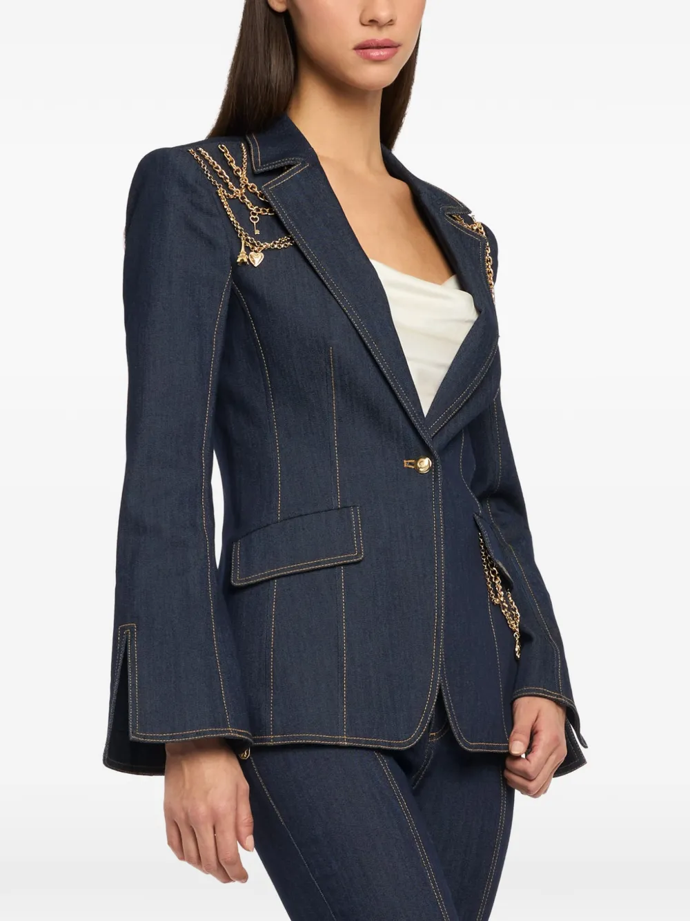 Cinq A Sept Danicka blazer met ketting Blauw