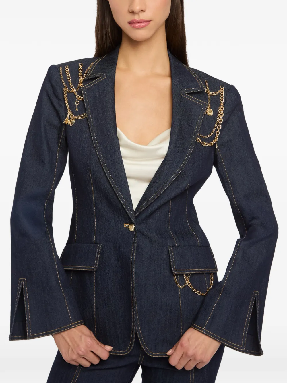 Cinq A Sept Danicka blazer met ketting Blauw