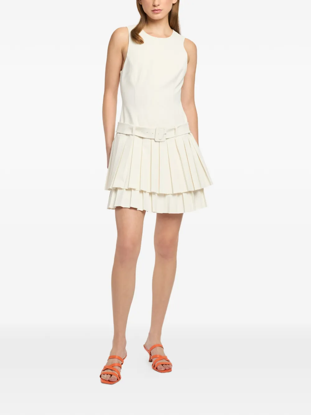 Cinq A Sept Reena geplooide mini-jurk Beige