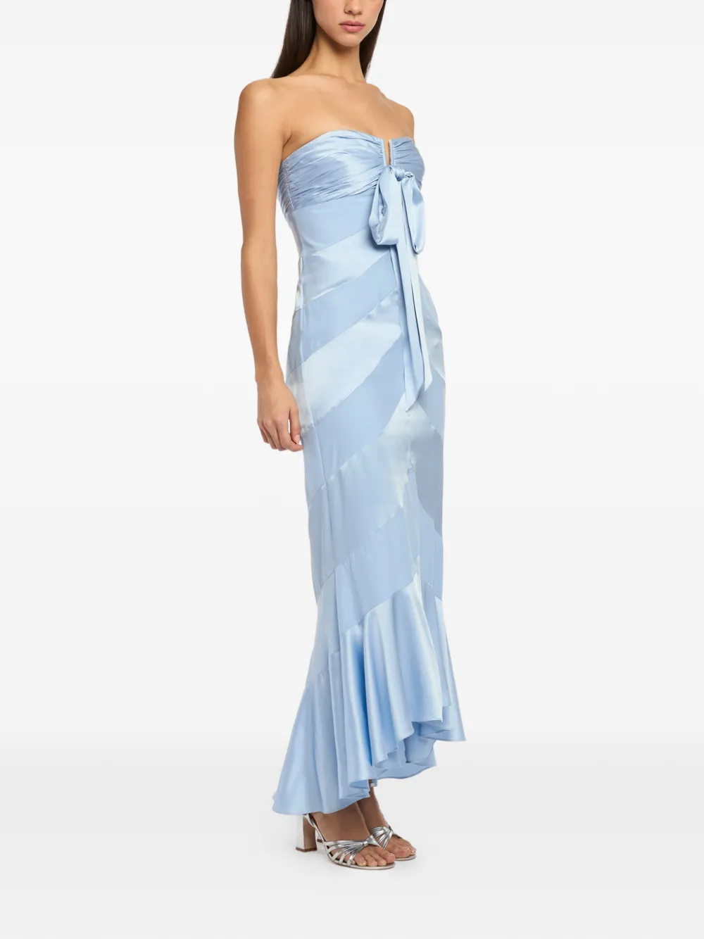 Cinq A Sept Strapless jurk met strik Blauw