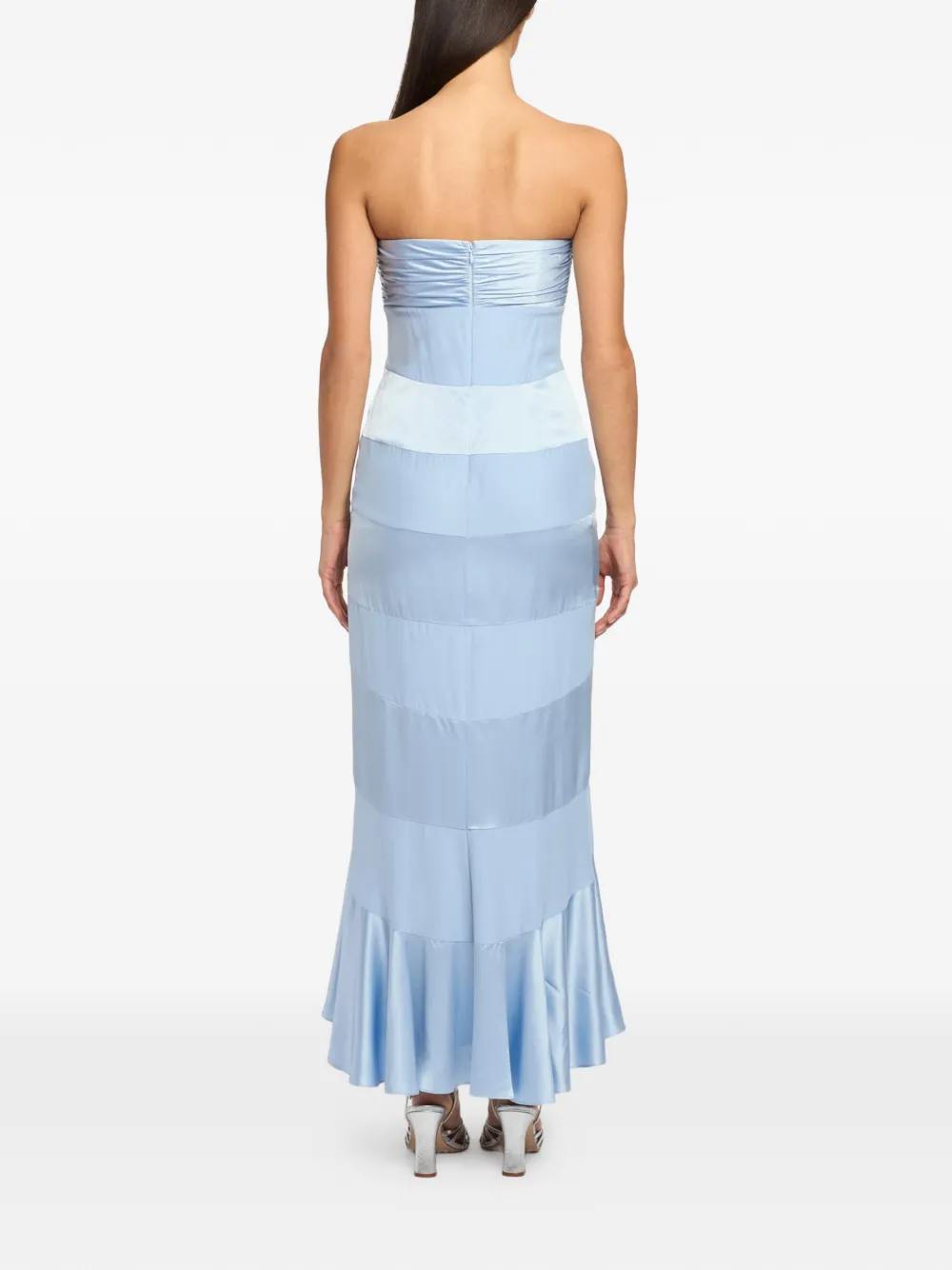 Cinq A Sept Strapless jurk met strik Blauw