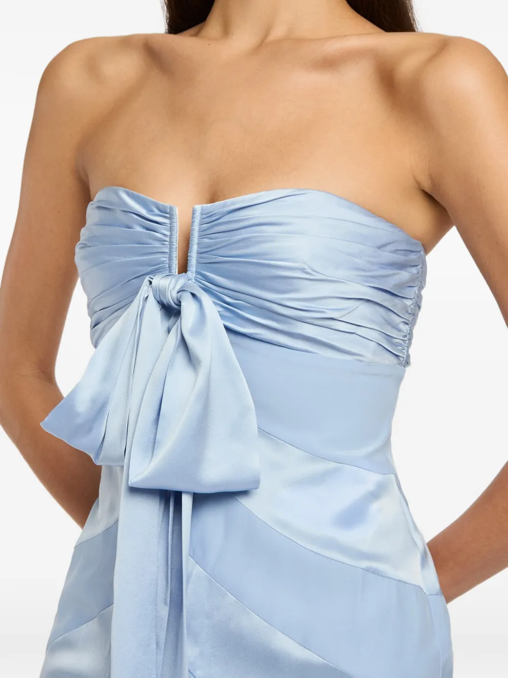 Cinq A Sept Strapless jurk met strik Blauw