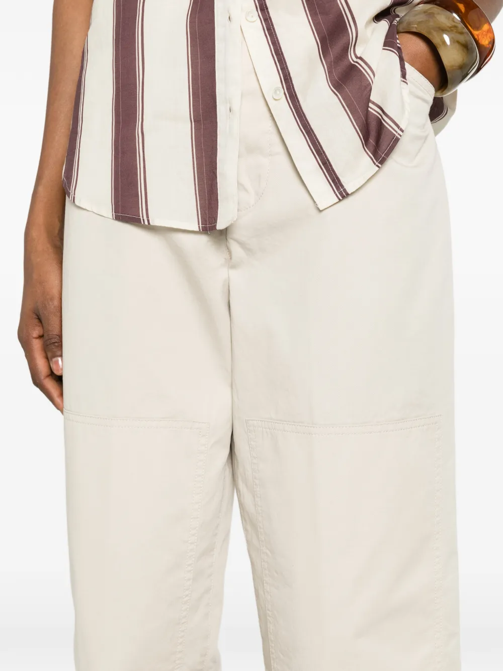 ASPESI Straight broek met vlakken Beige