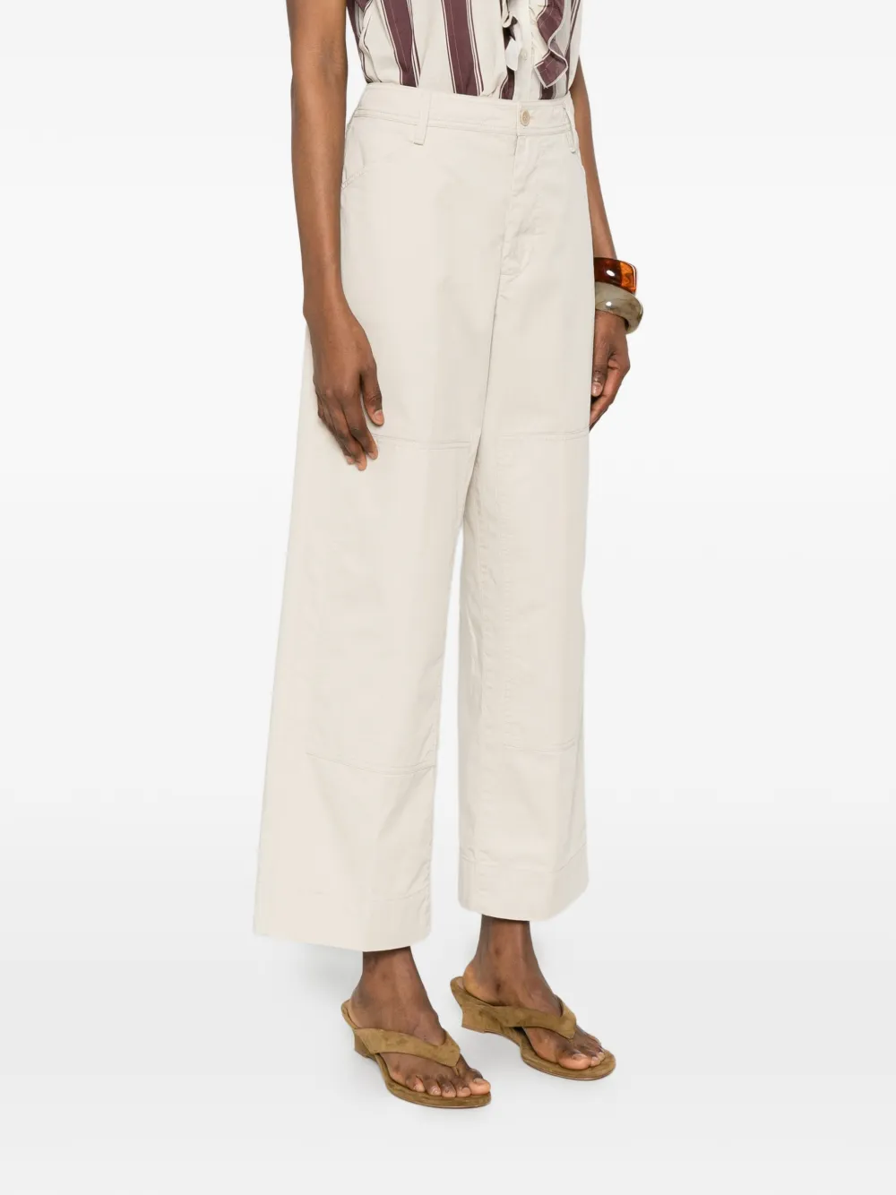 ASPESI Straight broek met vlakken Beige