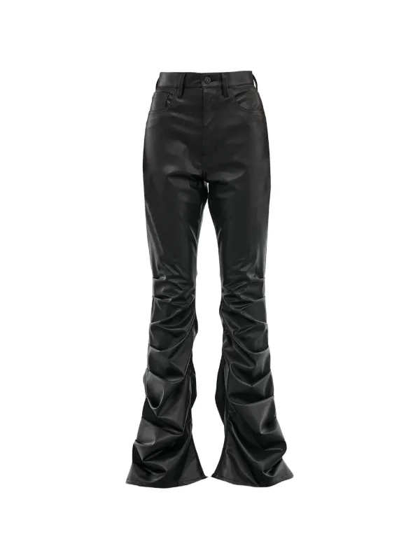 Junya Watanabe Ruffled Flared Trousers in Black