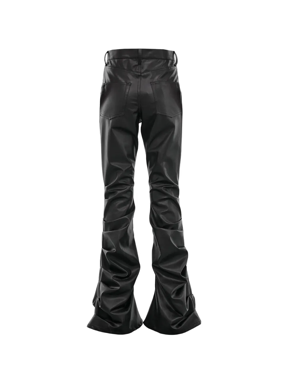 Junya Watanabe Flared broek met ruches Zwart