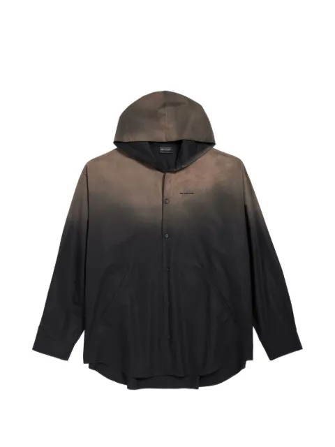 Balenciaga oversized hooded button-down shirt