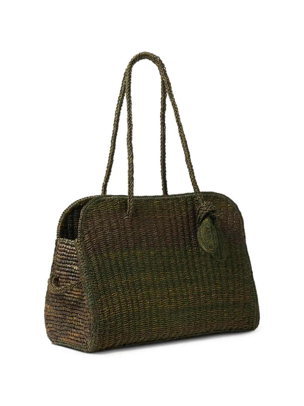Jacquemus The Turismo raffia tas Groen