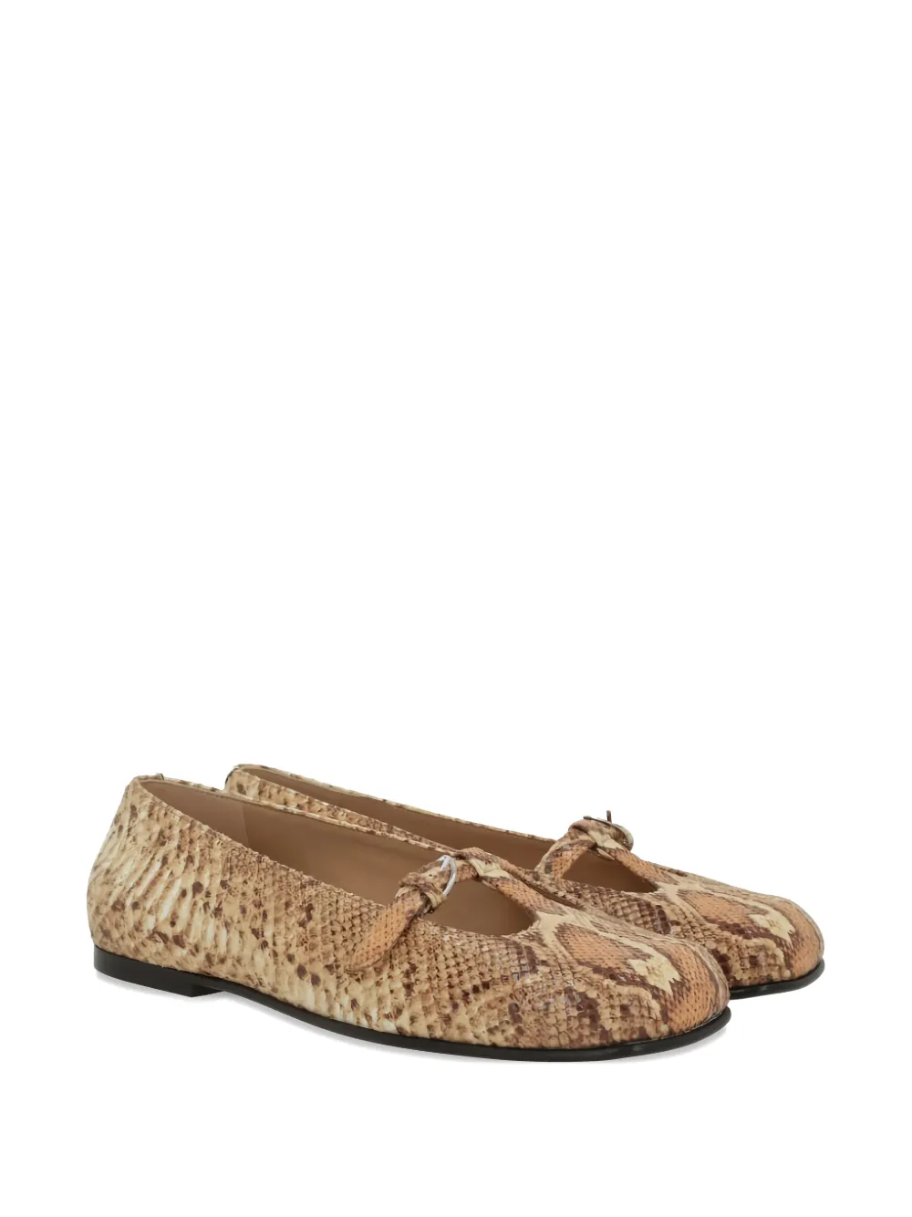 Nodaleto print-strap ballerinas Beige