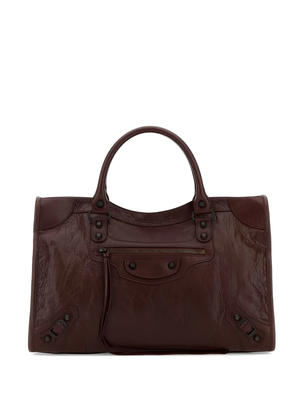 Balenciaga Le City braided handle tote bag - Marrone