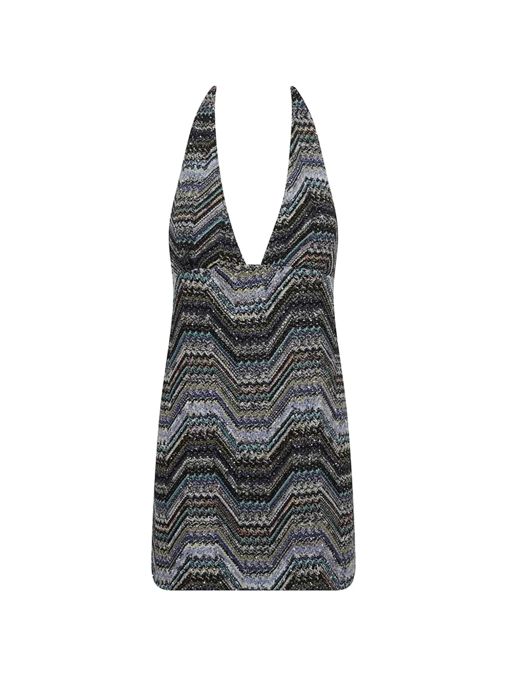 Missoni chevron halterneck dress - Blau