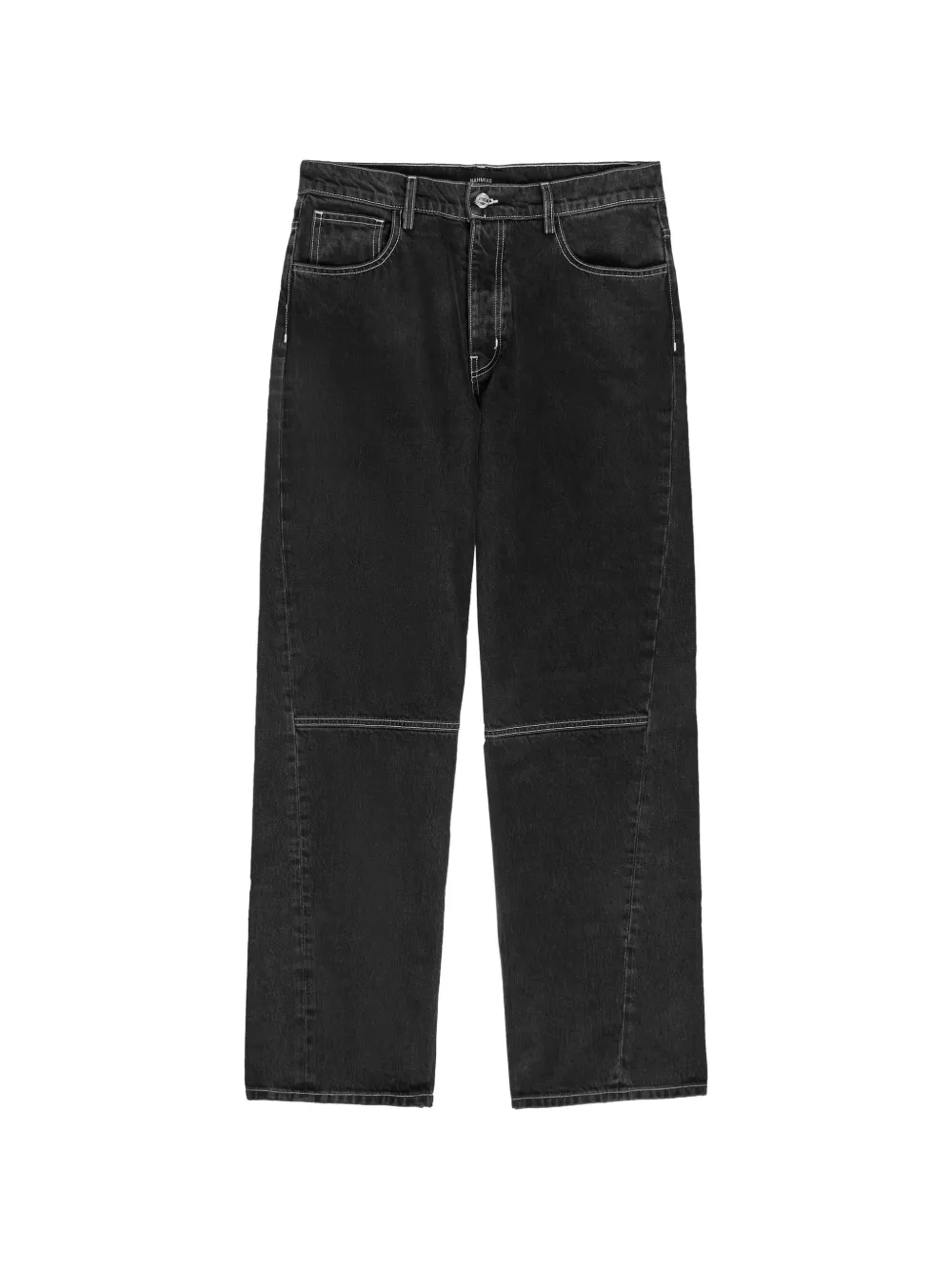 Nahmias stone wash stitching jeans - Schwarz