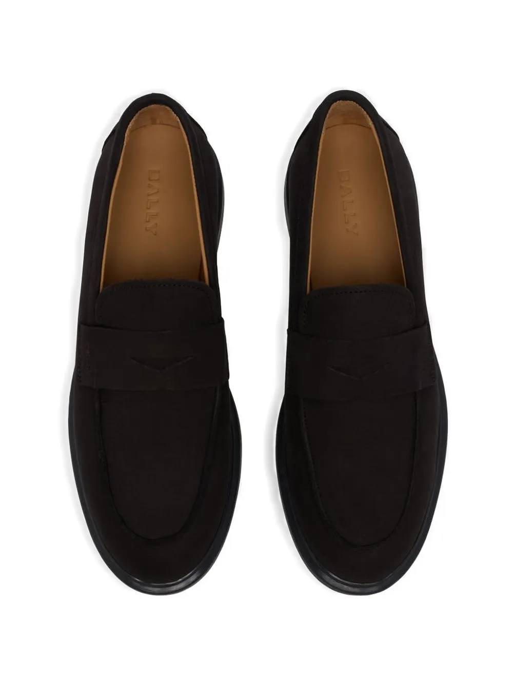 Bally webbing penny loafers Zwart