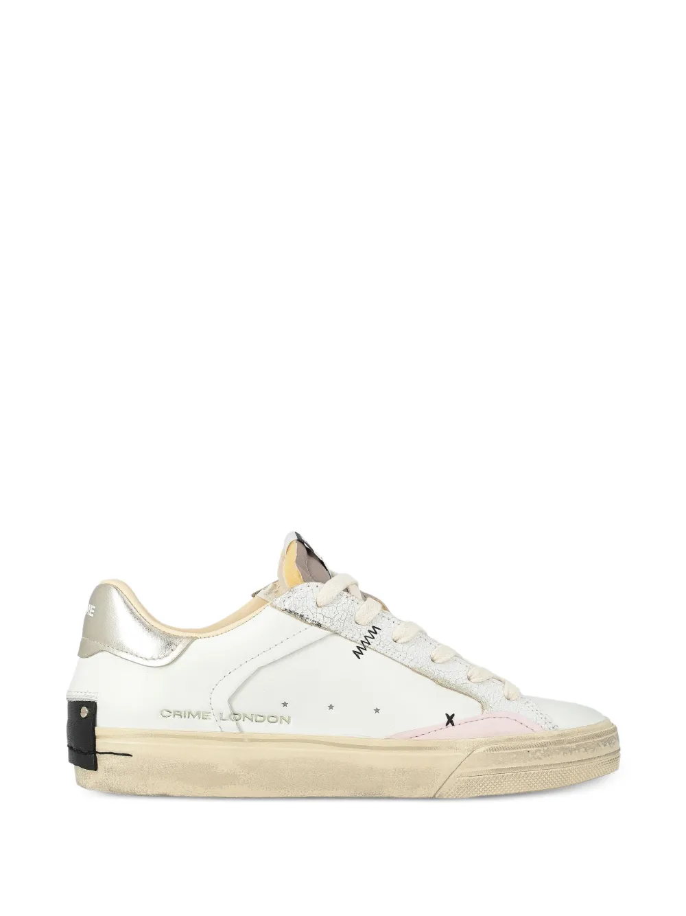 Crime London Gerafelde sneakers Wit