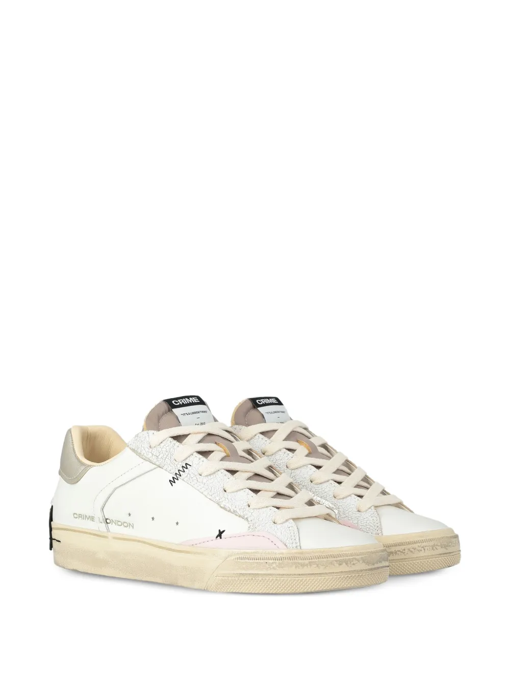 Crime London Gerafelde sneakers Wit