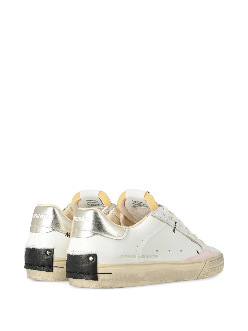 Crime London Gerafelde sneakers Wit