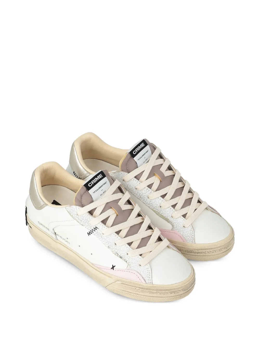 Crime London Gerafelde sneakers Wit