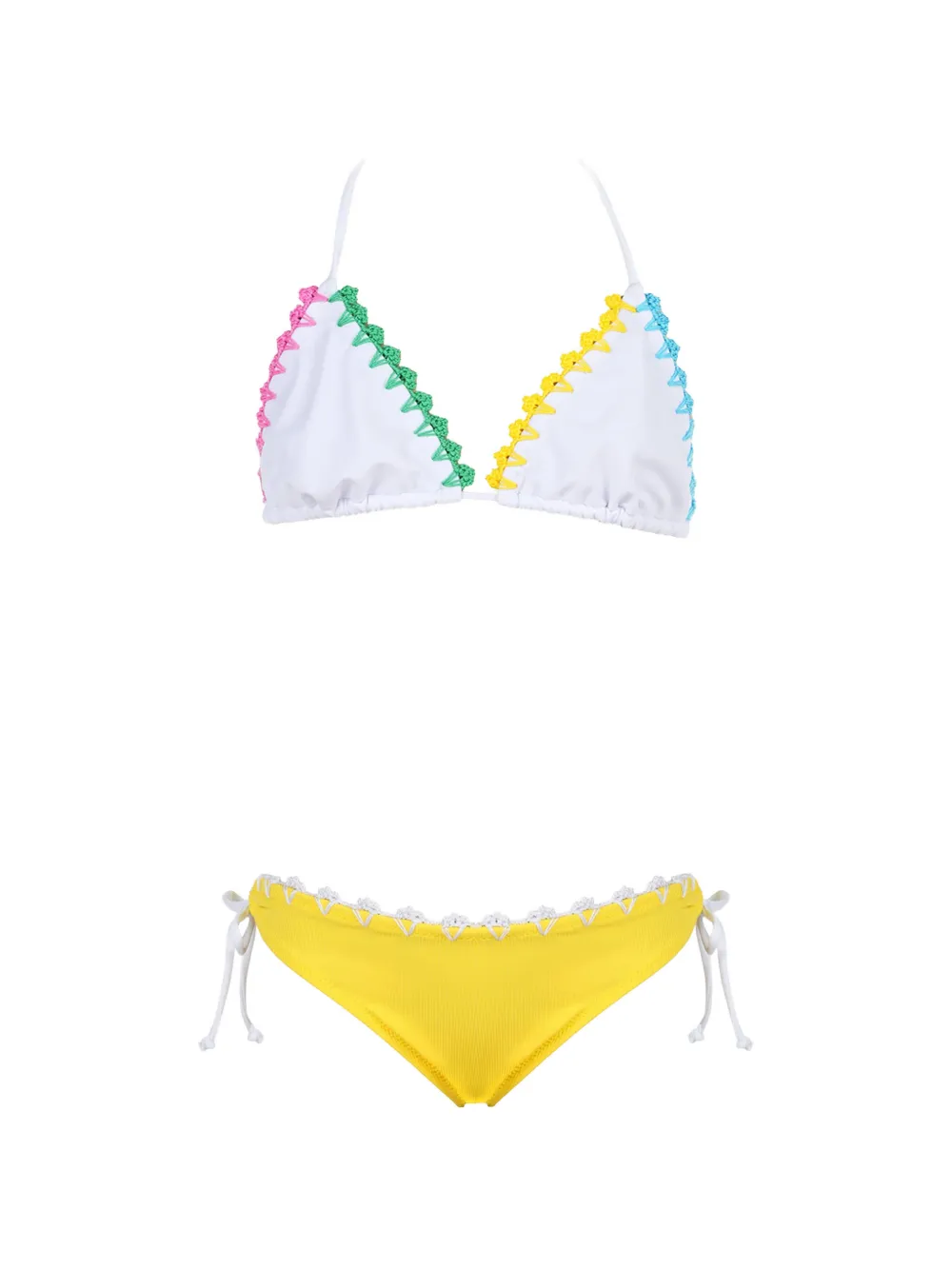 Nessi Byrd Kids crochet-trim bikini - Bianco