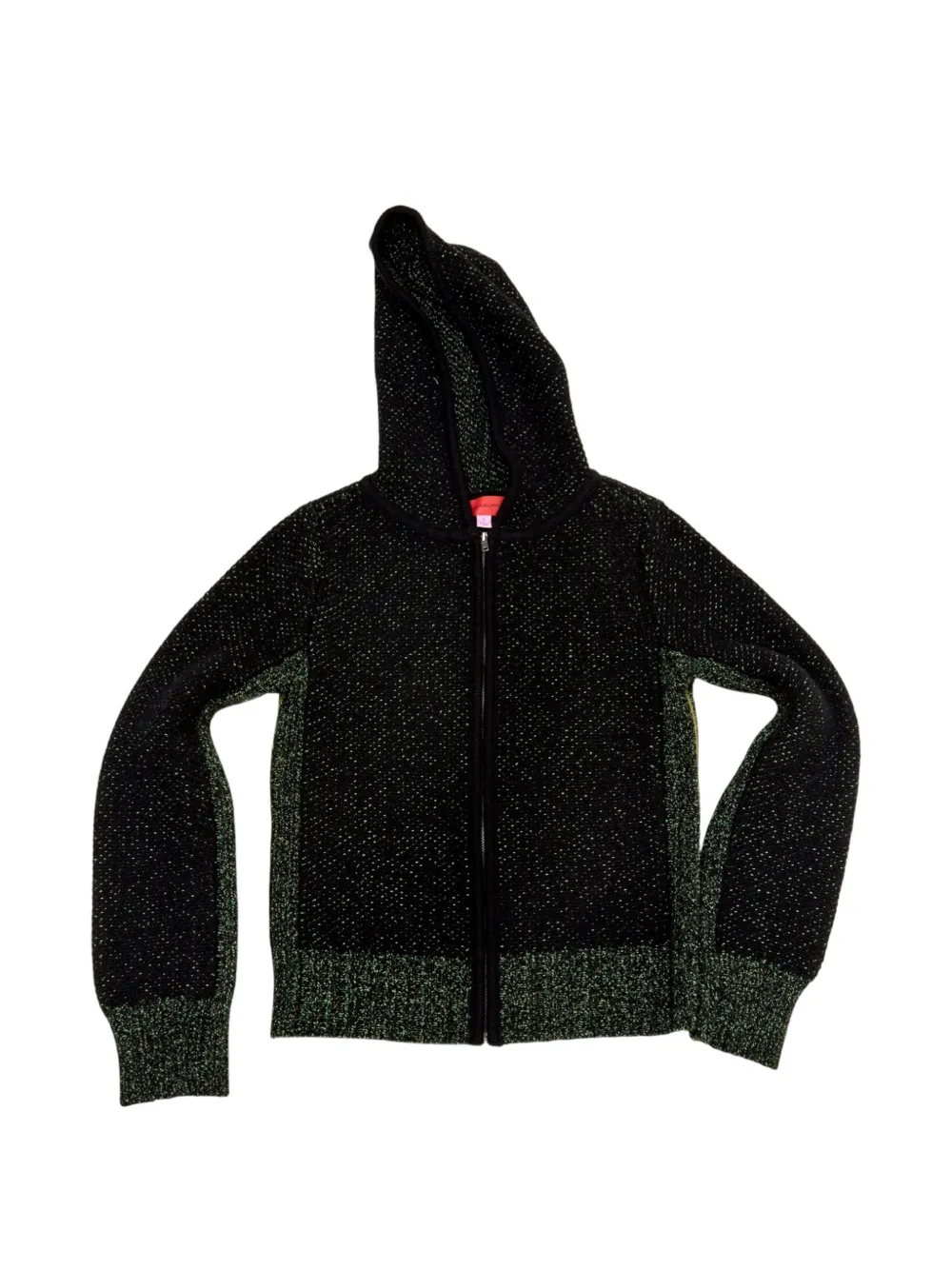 Eckhaus Latta Drift zip-up merino hoodie - Nero
