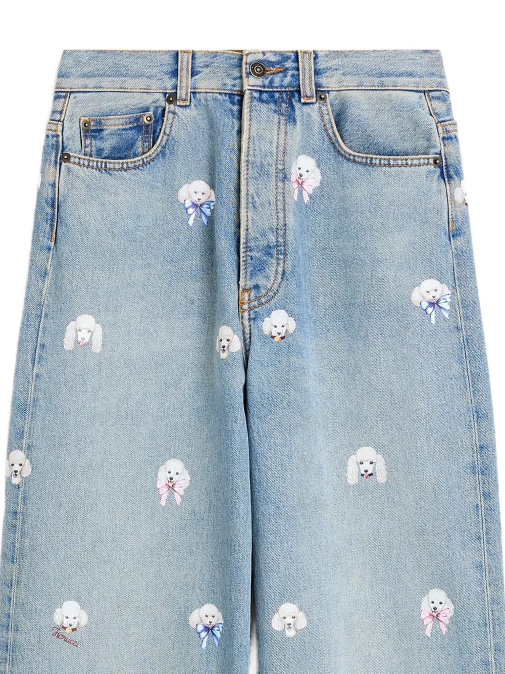  Fiorucci Vaqueros Con Caniche Estampado - Azul 