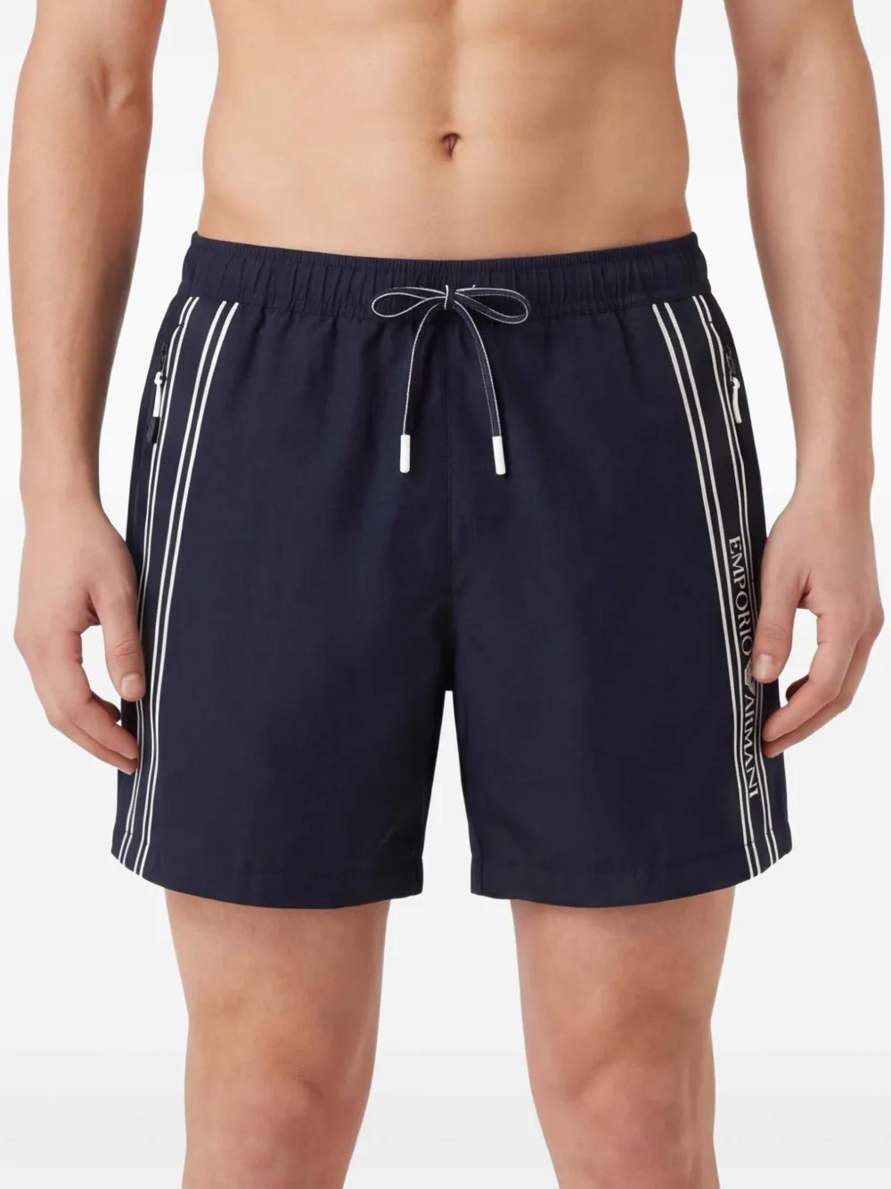 Emporio Armani Zwembroek met zijstreep Blauw