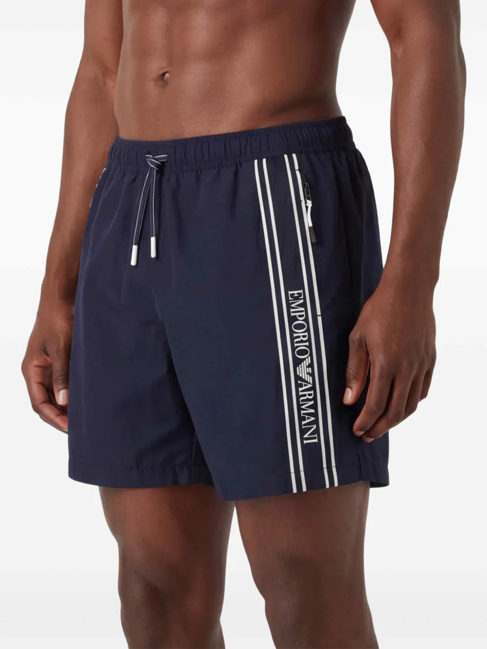 Emporio Armani Zwembroek met zijstreep Blauw