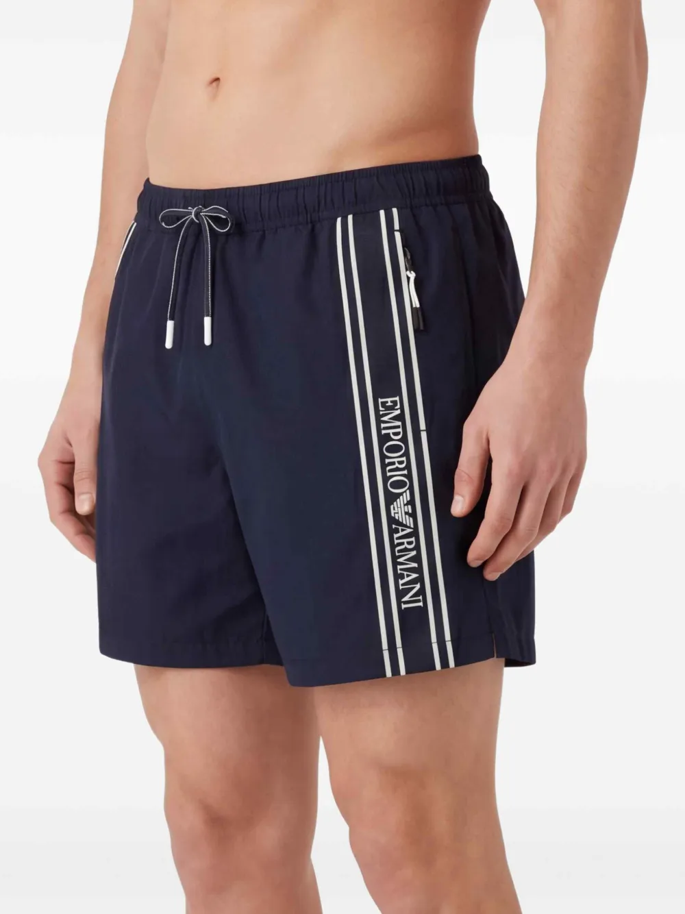 Emporio Armani Zwembroek met zijstreep Blauw