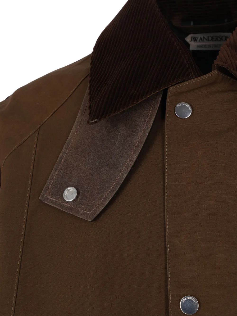 JW Anderson Jack met ribfluwelen kraag en knopen Bruin