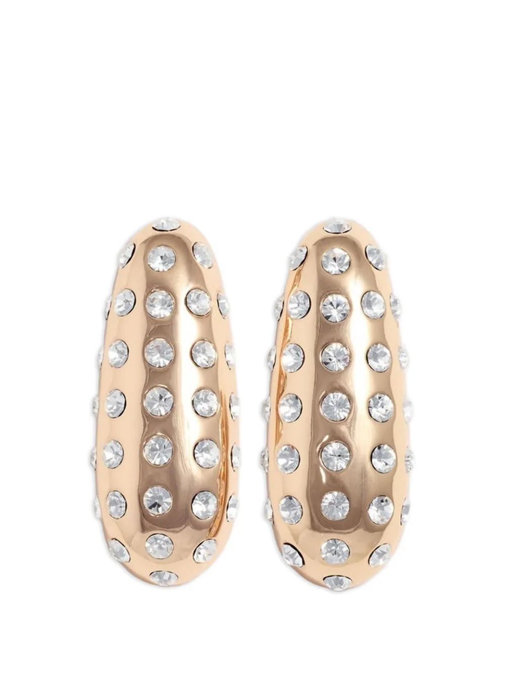 Self-Portrait crystal-embellished earrings - Gold