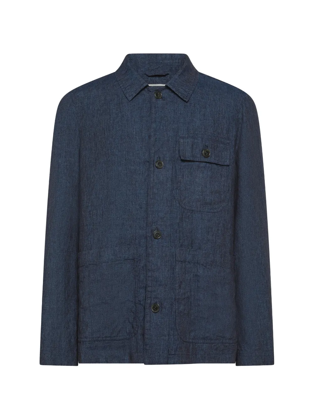 Seventy flap-pocket linen overshirt - Blu