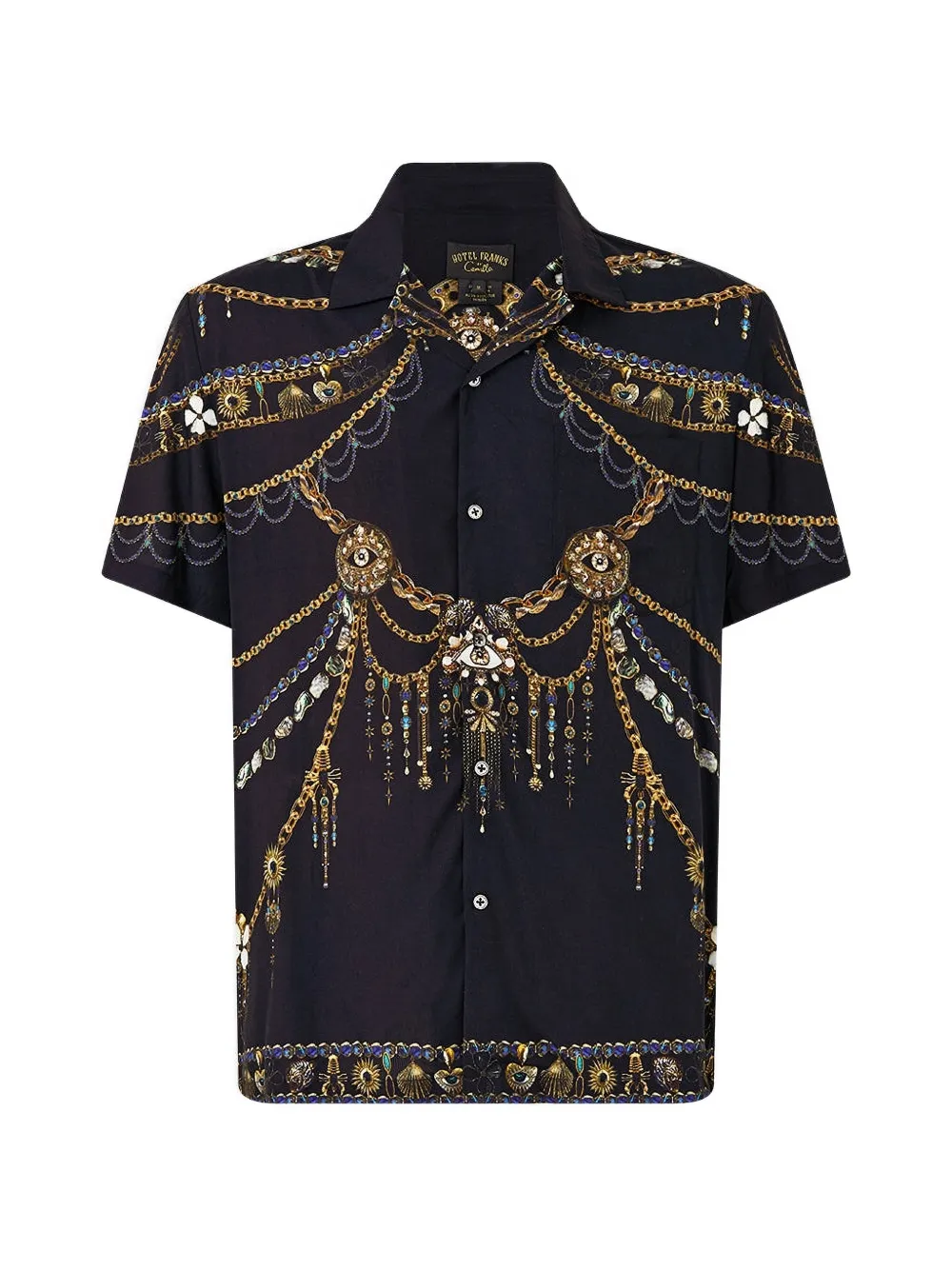 Camilla short-sleeve camp-collared shirt - Nero