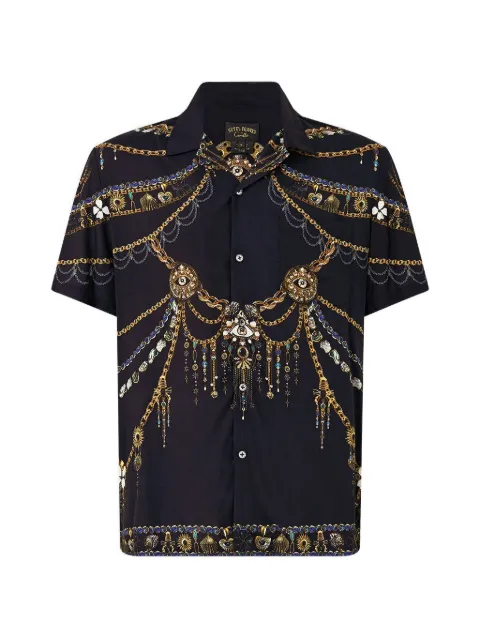 Camilla short-sleeve camp-collared shirt