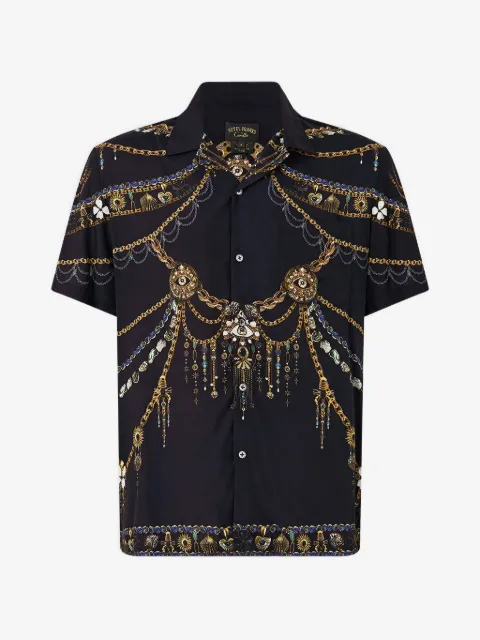 Camilla short-sleeve camp-collared shirt