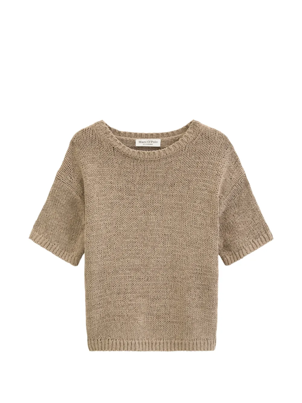 Marc O'Polo short-sleeve knit sweater - Marrone