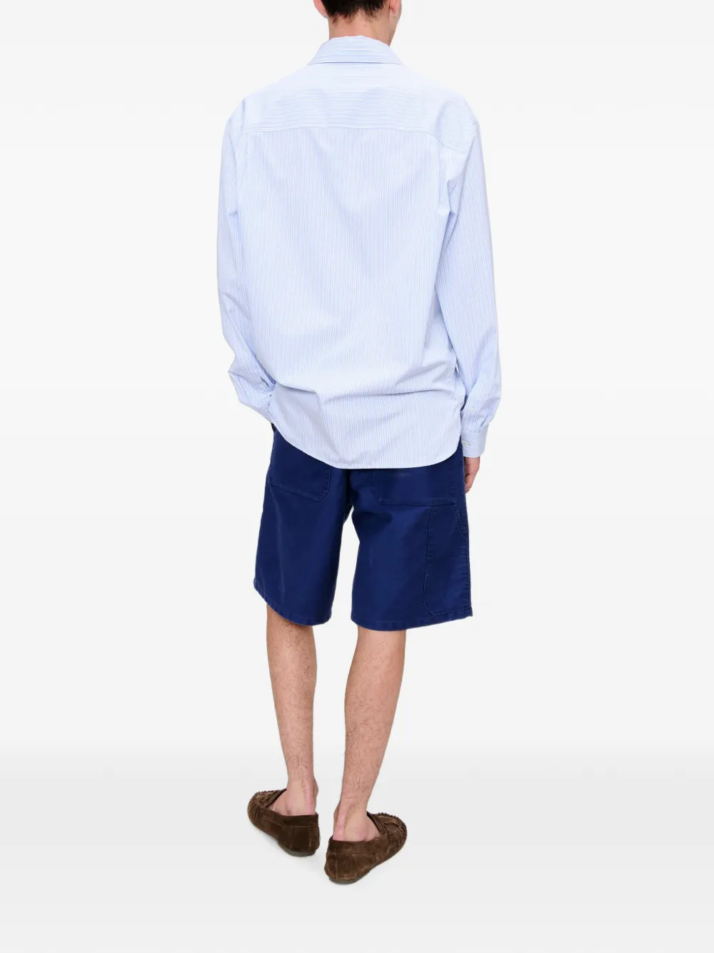 A.P.C. Malaury gestreept katoenen overhemd met zakdetail Blauw