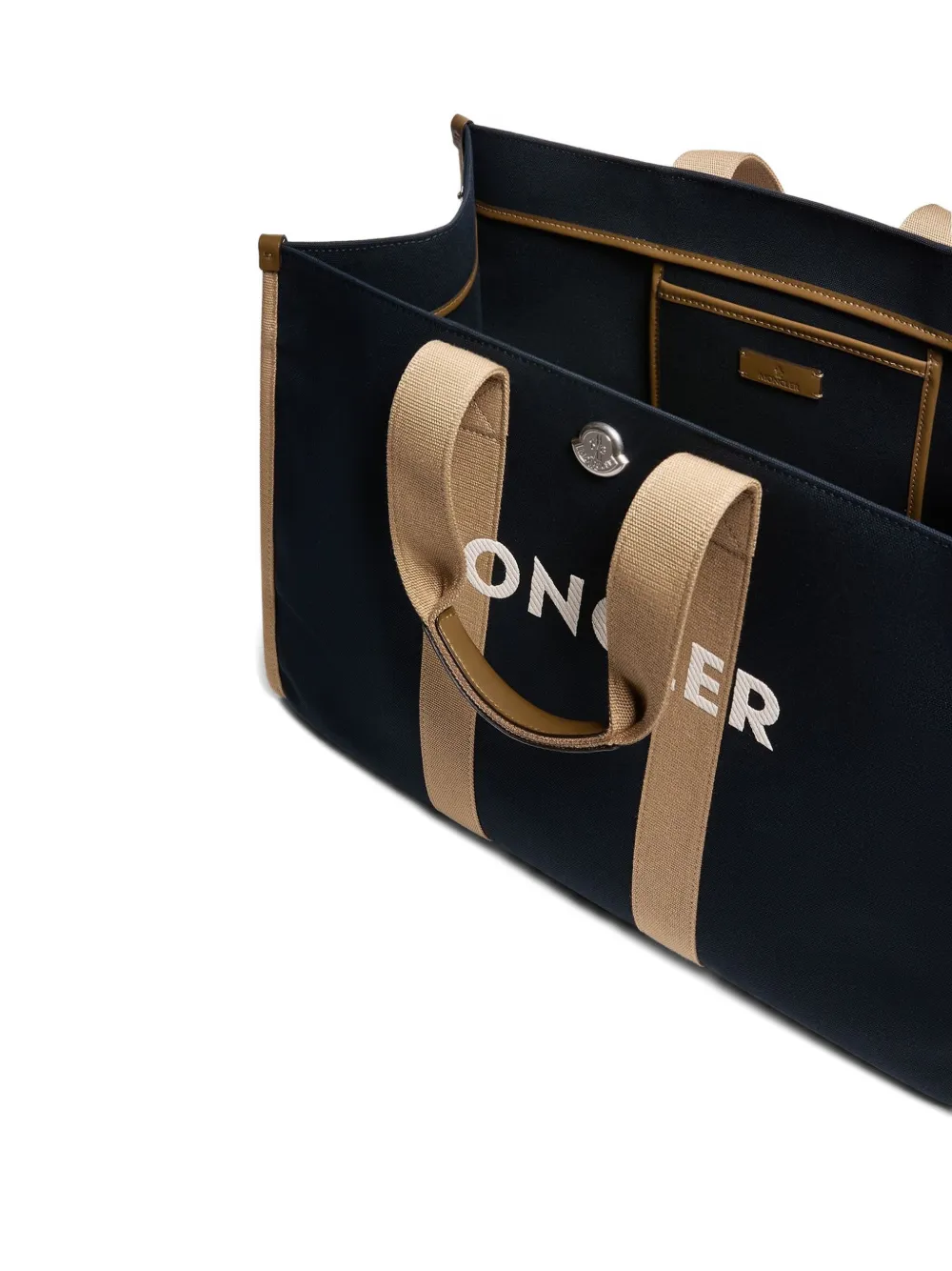 Moncler Canvas shopper met logodetail Blauw