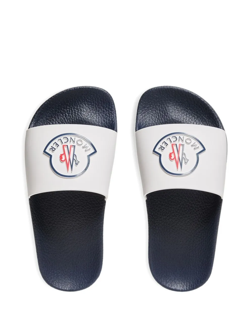 Moncler Enfant Petit Basile slippers met logodetail Wit