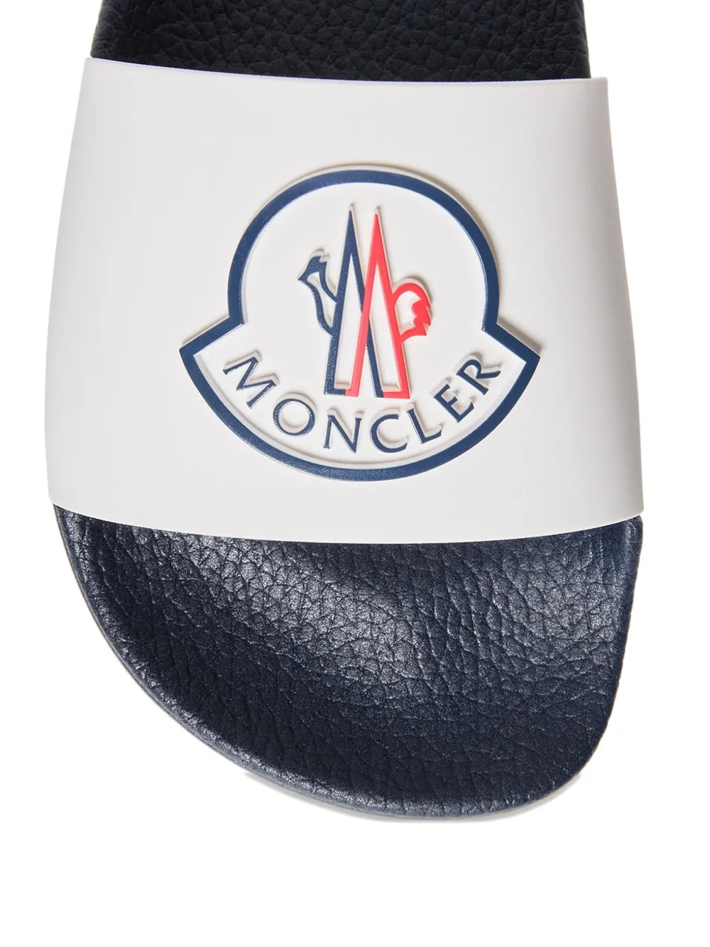 Moncler Enfant Petit Basile slippers met logodetail Wit