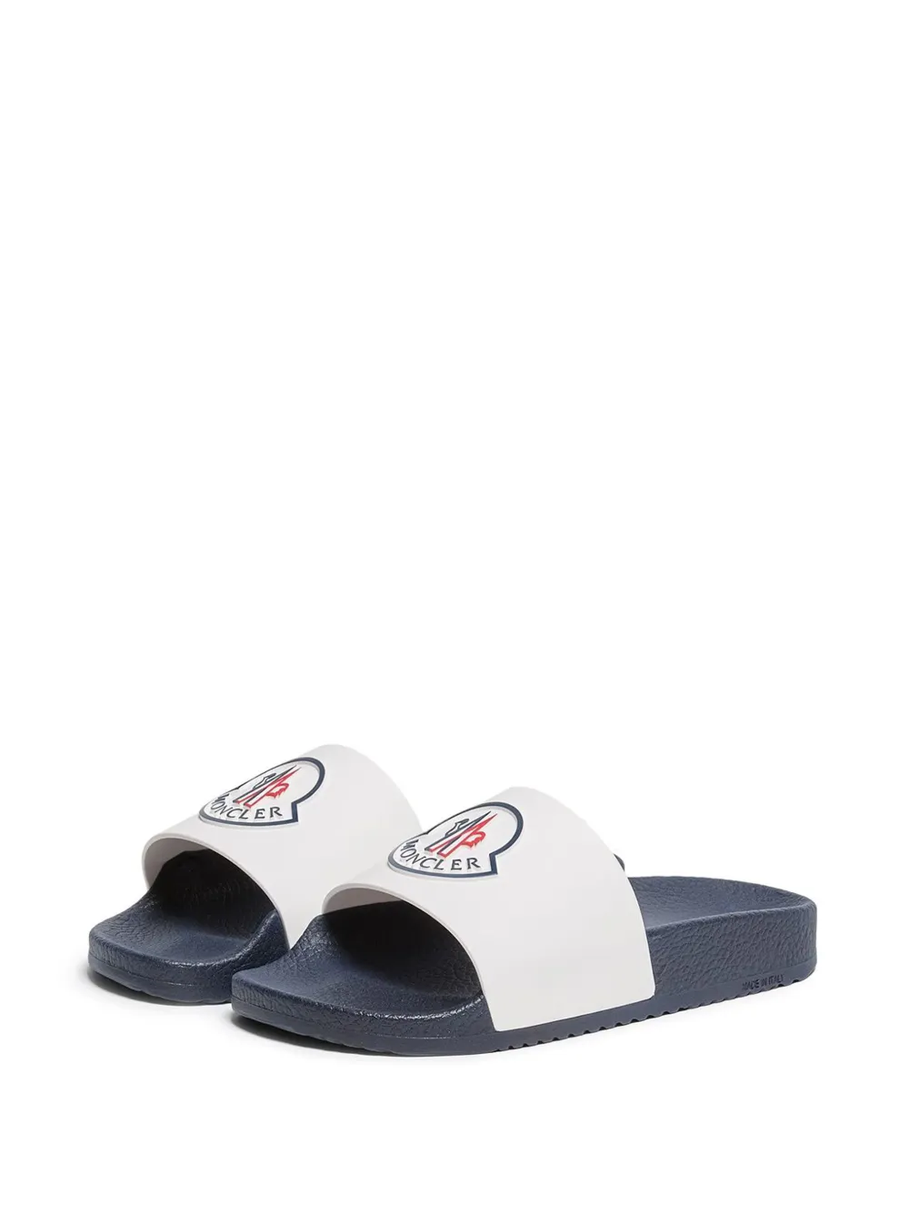 Moncler Enfant Petit Basile slippers met logodetail Wit