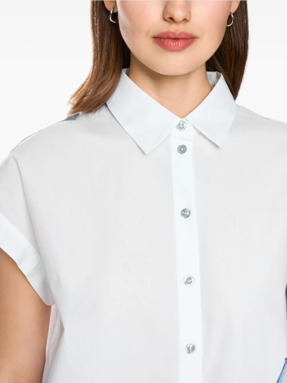 MARCCAIN Blouse met print en knoop Wit