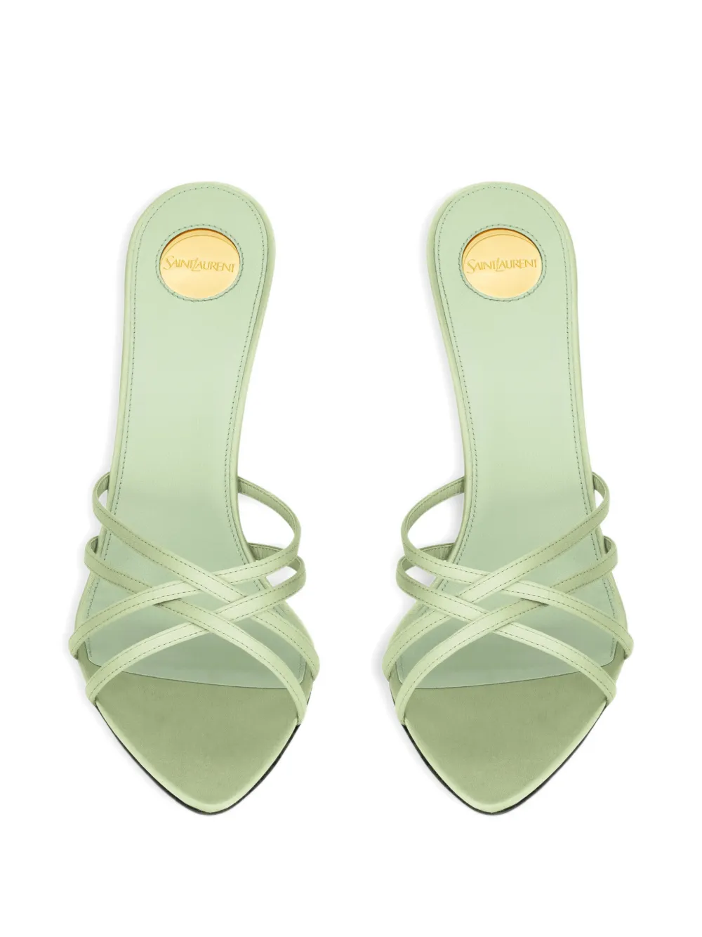 Saint Laurent pastel green strap sandals Groen