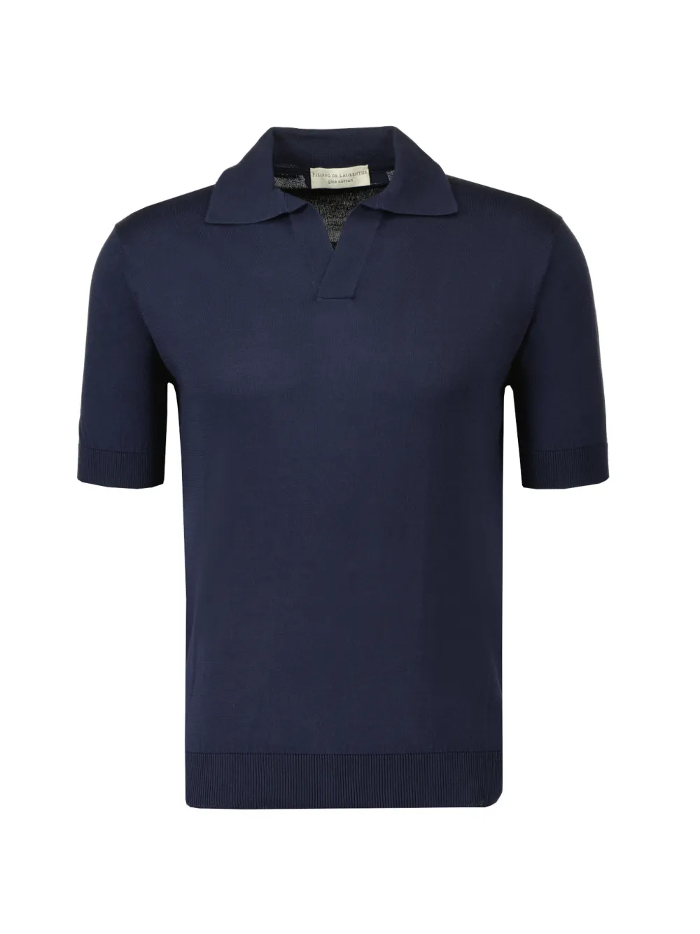 Filippo De Laurentiis V-neck short-sleeve cotton polo shirt - Blu