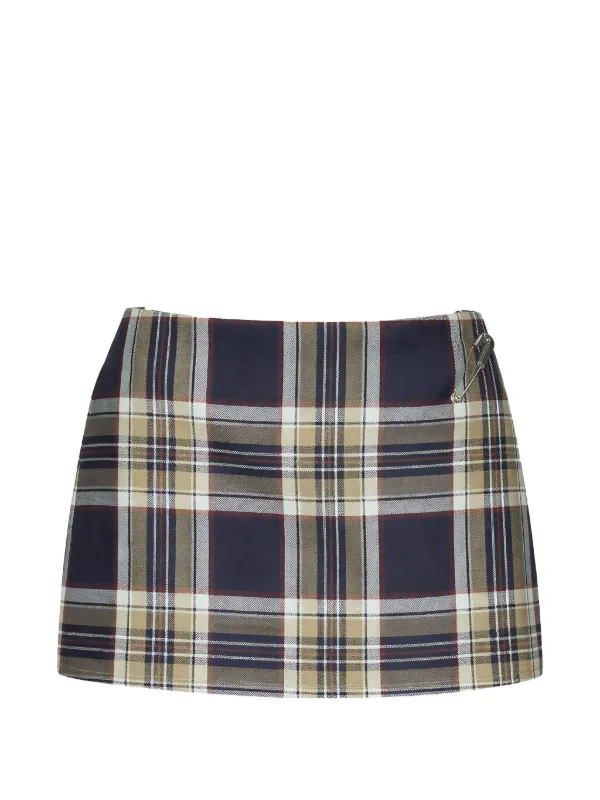 Frame Checkmate Plaid Skirt in Blue