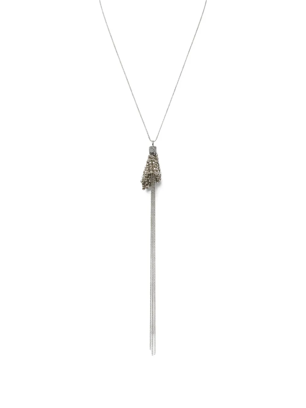 Peserico beaded tassel necklace - Argento