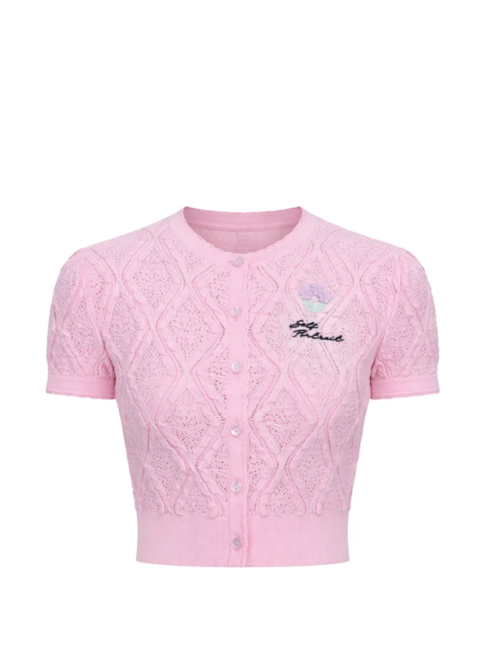 Self-Portrait floral crochet top - Rosa