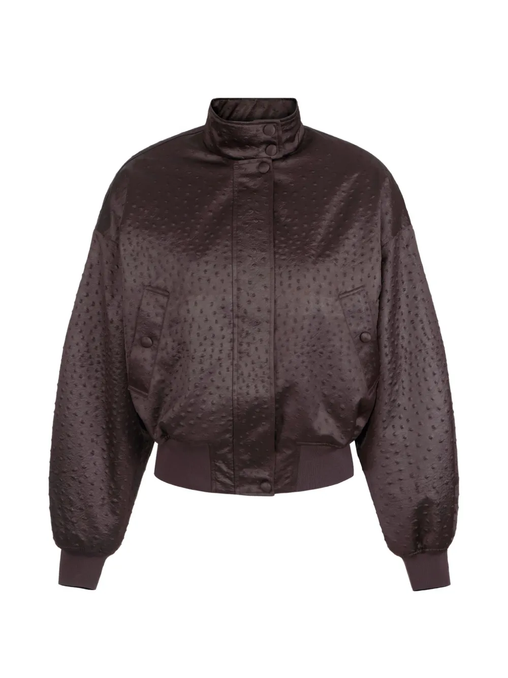 Elisabetta Franchi ostrich-print wide-sleeve jacket - Marrone